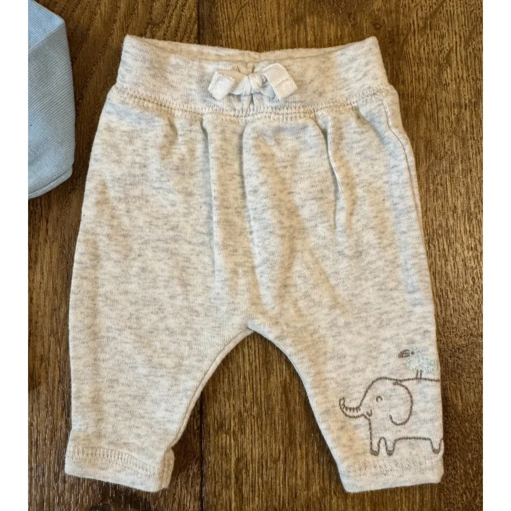 Carters Preemie Baby Boy Outfit Bodysuit Shirt Pants Reborn Clothes Elephant Lot